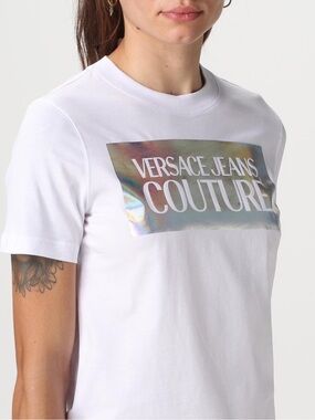 Versace couture Jeans Collection White Logo T-Shirt